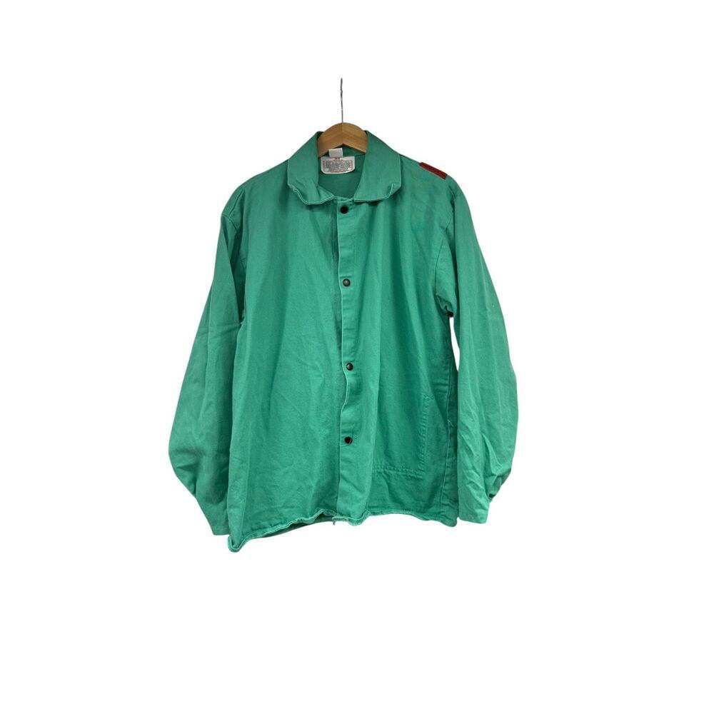 Westex FR Welding Shirt Mens Size Medium Green Snap Front Flame‎ Resistant
